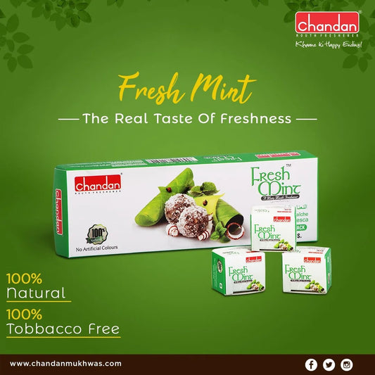 Fresh Mint Paan | 12 Pieces | 72 Grams | Mukhwas | Mouth Freshner