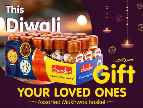 This Diwali gift your loved ones assorted mukhwas basket - Chandan mukhwas