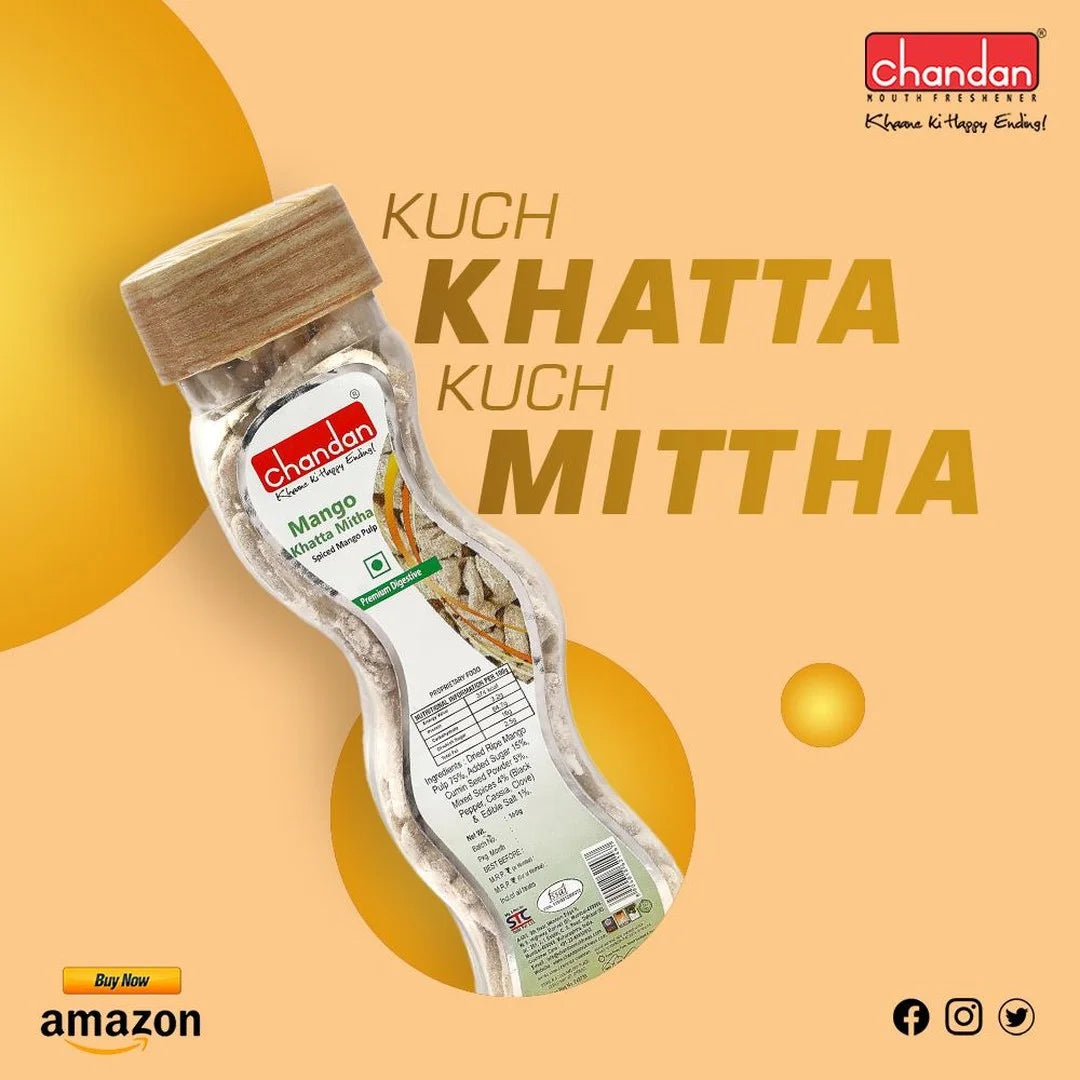 Mango Khatta Mitha Spiced Mango Pulp Chews | Premium Digestive | 140 grams | Aids Digestion and Rich in Antioxidants